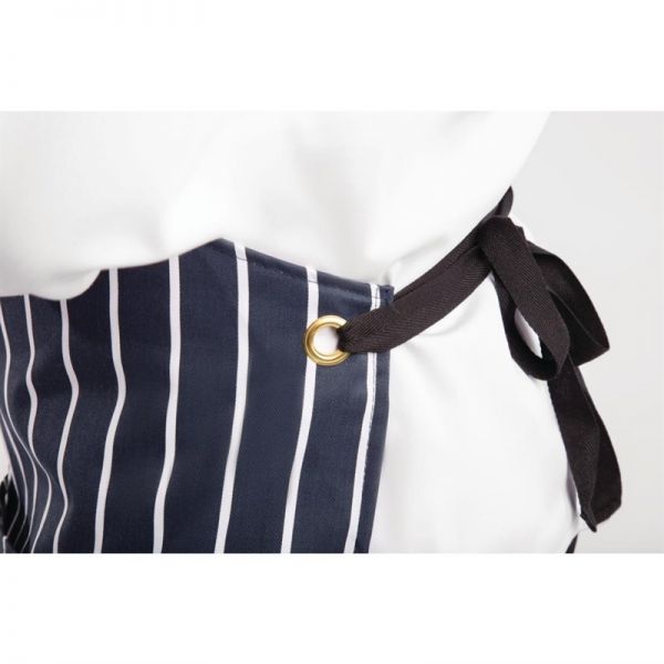Whites Latzschürze mit Tasche blau-weiß gestreift