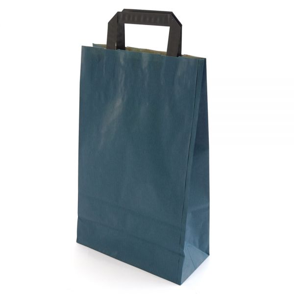 250 Papiertragetaschen mit Griff 320x140x420 mm dunkelblau