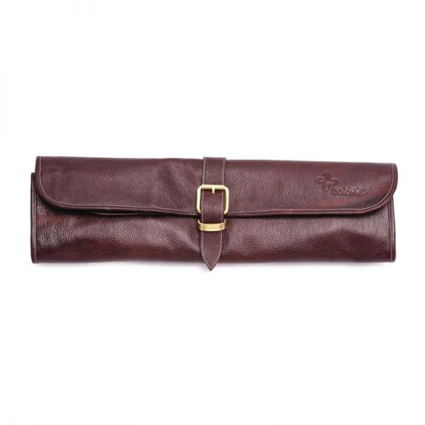 Boldric Messertasche aus braunem Leder 8 Fächer