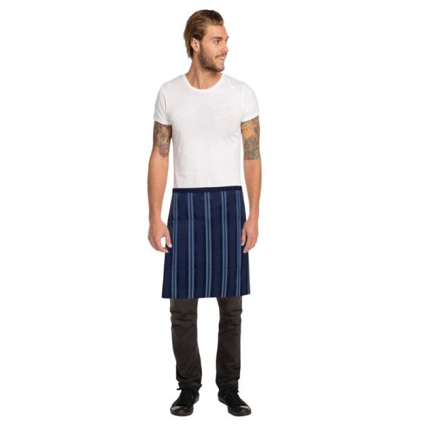 Chef Works Presidio Vorbinder mit Satinstreifen marineblau