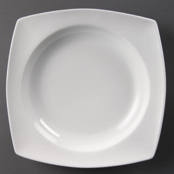 Olympia Whiteware tiefe quadratische Teller 25cm